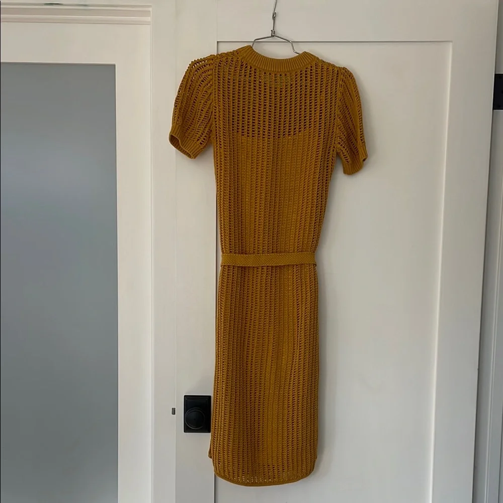 Amour Vert Chic Yellow Knit Midi Dress with Lining - XS - Picture 2 of 11